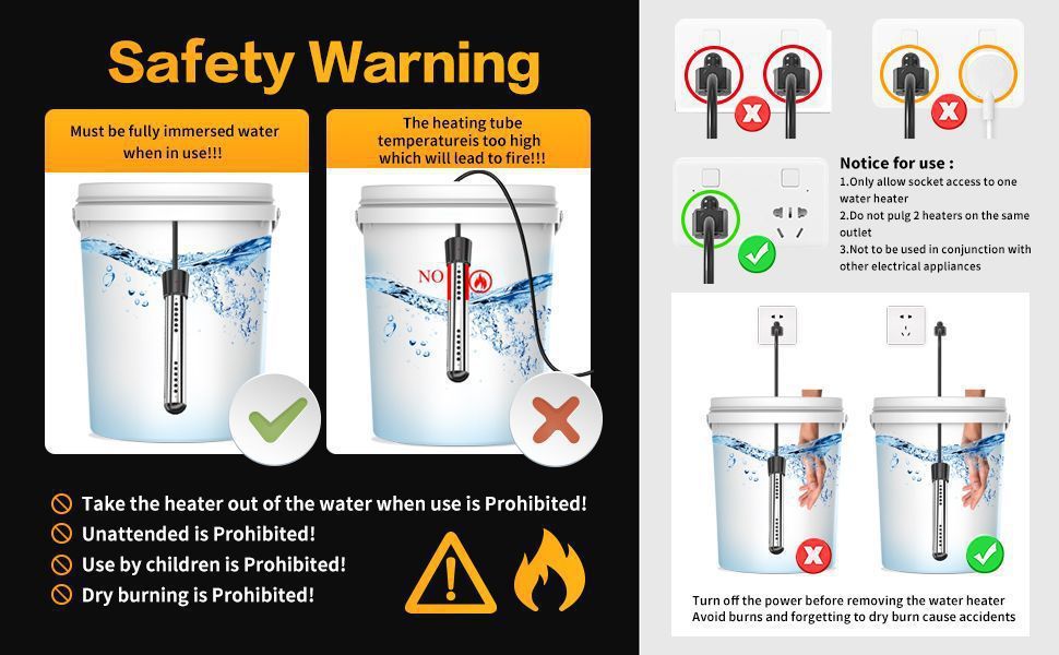 AquaHeat säkerhetsinstruktioner